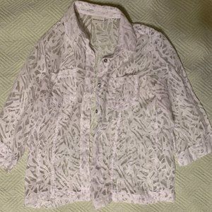White Stag Sheer Zebra-print Blouse